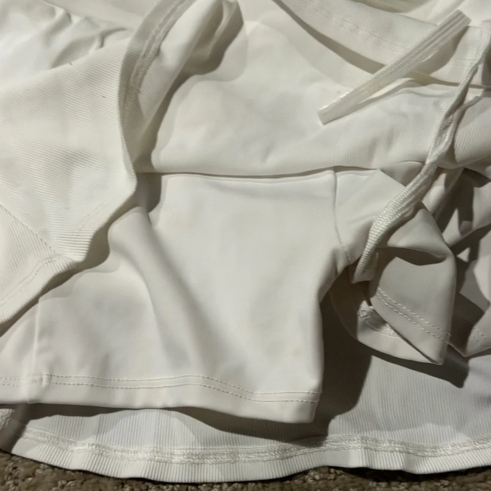 Lanston Sport White‎ Ribbed Athletic Skirt Women's M Tennis Activewear golf